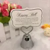 Piękne Złoto I Srebro Kissing Bell "Bell Place Posiadacz Karty Photo Holder Wedding Table Decoration Favors