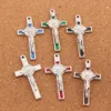 Émail St Benoît Médaille Italia Crucifix Charms Croix Religieux Spacer Charm Perles 53.1x29.2mm 6 Couleur Pendentifs Bijoux DIY L1715 42 pcs/lot