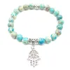 SN1337 Designer Hamsa Charm Bracelet Mode Femmes Yoga Bracelet Haute Qualité Regalite Pierre Méditative Yogi Balance Bracelet