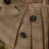2018 Nya Höst Kvinnor Blazers Coat Långärmad Asymmetrisk Plaid Ny Slash Neck Lady Office Brown Jackets Coat Casual Outfits