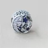 Charms stelle e luna in autentico argento sterling 925 smaltato blu Scatola originale per la creazione di gioielli con braccialetti Pandora Beads