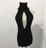 Nouveau Sexy poitrine ouverte Cosplay dos nu vierge tueur pull col roulé body Bandage chandails tricotés et pulls pour les femmes