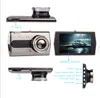 T667-Dual Lens Driving Recorder 4 Inch Metalen DVR Full HD Night Vision Refersing Image 170 graden Motion Detection Car Dashcam