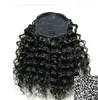 16 inch afro paardenstaart hair extensions voor zwarte vrouwen diep krullend straal zwart menselijk haar paardenstaart trekkoord voor zwarte vrouwen 140g