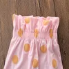 Neugeborenen Baby Mädchen Kleidung Langarm Strampler + Polka Dots Lange Hosen Stirnband 3PCS Kleine Mädchen set Kleinkind Kleidung infant Mädchen Kleidung Set