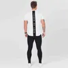 Maglietta da uomo nuova 2018 stampata in cotone 304 a maniche corte T-shirt casual da uomo Slim Camicia da compressione blu grigio maschile