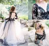 Gothic Black Lace Wedding Dresses 2019 New Design Selling Sweep Train Ball Gown Illusion Long Sleeve Backless Tulle Wedding Go9272018