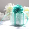 2021 Yeni Düğün Favor Kutuları Transprent Plastik Kutu ile Zarif Fildişi Ipek Gül Çiçekler Yaratıcı Moda Parti Hediye Kutuları Şeker Paketi