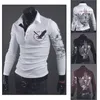 Camisa dos homens T 2018 Roupas de Marca de Moda Águia Impresso T Shirt Dos Homens Casuais Homens de Manga Longa Hip Hop Engraçado T Camisas Tops Tees