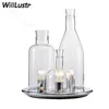 modern Guido Rosati Bacco design 123 bottle table lamp fashion clear milk white glass desk light bedside sofa side hotel restaurant lighting