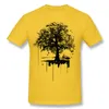 Helt ny man bomulls tyst träd täcker brus stad tee-shirt man besättning hals gröna shorts skjorta för stor storlek design tee-shirt217q