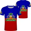 ハイチ男性の若者の学生無料習慣の名前番号Tシャツの旗カジュアルTシャツプリント写真男子服