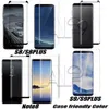 Case vriendelijk schermbeschermer gehard glas voor Samsung Galaxy S22 S21 S20 S9 Opmerking 20 Ultra 10 S8 Plus Mate 30 Pro 3D -gebogen versie