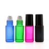 5 ml frosted dik glas parfum roll on fles met roestvrijstalen bal etherische olie fles snelle verzending F688