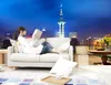 3D خلفية مخصصة أي حجم جدارية خلفية ليلة مدينة شنغهاي 3D مشهد كامل ستيريو كامل تلفزيون المنزل ديكور غرفة المعيشة جدار تغطي