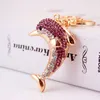 Lucky Dolphin Crystal Novelty Animal trendy Keychain Purse Bag Buckle HandBag Pendant For Car Keyring Holder Women 2019