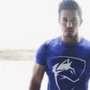 Alphalete Wolf imprimé hommes T-shirt athlétique mâle décontracté été coton col rond T-shirt 224p