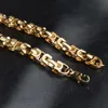 Gnimegil 9mm 20 "Guldfärgslåda Kedjor Halsband för män Mode Smycken Halsband Länk Silent Chain Design Male Smycken