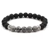 Ny Yoga Lava Rock Beaded Strands Armband Turkos Vädrande Agat Guldpläterad Bangles För Kvinnor Män Present Gratis Ship