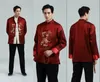 Vintage klassieke traditionele Chinese kleding voor mannen lange mouwen outfit Nieuwjaar cadeau party tang pak heren Chinese tops etnische kleding