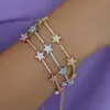 New Women Girls Bangle Simple Gold Enged Strendy Stars Chair Charm Bar Cuff Bar Link Star Jewelry Party Wedding Bijoux1428778