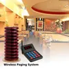 Draadloze Restaurant Calling Paging Queuing Systeem met 1 Toetsenbord Zender 10 Coaster Pager voor Coffee Shop Restaurant Food Court