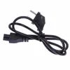 Högkvalitet 1m EU 3 Prong 2 Pin AC Laptop Power Cord Adapter Cable Black