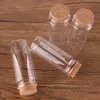 24pcs 37*65*27mm 65ml Mini Glass Wishing Bottles Tiny Jars Vials With Cork Stopper wedding gift
