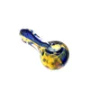 Mini pipa a cucchiaio in vetro con strisce blu intermittenti - Pipa da fumo compatta