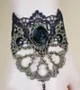 Hot new Black lace goth vampire rose pulseira com anel em uma cadeia de moda clássica delicada elegância