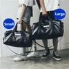 2021新しい革の男性旅行袋荷物バッグ女性のダッフルトートハンドバッグブラック旅行トート大週末バッグ2サイズ