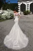 2022 nuovi eleganti abiti da sposa a sirena con bottoni sul retro con applicazioni di pizzo a maniche lunghe Illusion Vestido De Novia abiti da sposa personalizzati BA7585
