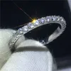 Eternal Female Promise Ring 100% Soild 925 Sterling Zilveren Sieraden Ronde 5A Zirkoon CZ Engagement Wedding Band Ringen voor Vrouwen