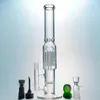 Bong En Verre 8 Arbre Bras Percs Conduites D'eau 18mm Joint Dab Plate-Forme Pétrolière Tube Droit Bongs Avec Céramique Nail Carb Cap 1003