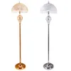 モダンなクリスタル傘ベッドルームフロアランプラグジュアリーゴールデン/シルバーリビングルームフロアランプベッドルームクリエイティブデコレーション照明ランプ