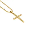 Hiphop RVS ketting verguld kruis heren hanger ketting sieraden ketting leuk cadeau dames039s trui ketting mode 3165449