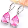 10prs luckyshine mode shine vatten droppe fire kunzite cubic zirconia ädelsten silver dangle örhängen för semester bröllopsfest