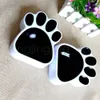 Puppy Cat Paw Footprint Food Water Bowl Past Plastic Universal Black Feeder Basin Enkele hondenkommen AAA724448356