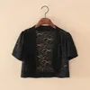 Wraps Jackets 2018 Women Ladies Short Sleeve Cropped Shrug White Black Lace Accessories Jacket V Neck