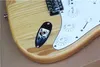 Naturlig träfärg Elektrisk gitarr med vit pickguard, askkropp, 3s pickup, Chrome Hardwares, som erbjuder skräddarsydda tjänster