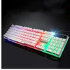 영어 백라이트 게이밍 키보드 유선 Teclado 게이머 플로팅 LED 백라이트 USB 유사한 기계적 느낌