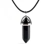 Mix 37 kleuren natuursteen hanger ketting wax touw bullet zeshoekige prisma zwarte lava diffuser ketting sieraden