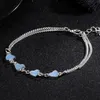 Bohemia Luminous Heart Pendant Anklets For Women Pretty Bracelet on the Leg Lover Anklet Fashion Female Foot Jewelry Party Gift Beach Anklet