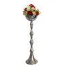 10 PCS / LOT 95 cm Vase À Fleur En Métal Argenté Support À Fleur De Table De Mariage Pièce maîtresse Événement Route Route Pour La Décoration de La Maison