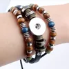 Snap Bracelets amp Bangles Newest Design Vintage Style Beads Leather Bracelet FIt 1820MM Snaps Button Jewelry9350012