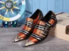 Echte Oxfords 8009 Leer Italiaanse zakelijke prom European Mens Dress Peited Toe Men Loafers schoenen