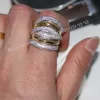 Moda Takı Klasik 236pcs Gem 5a Zircon Taş 14kt Beyaz Sarı Altın Dolgulu Nişan Düğün Band Ring Sz 5115763231