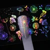 10 stks 4 * 20 cm holografische nagelsfolie rose panda vlinder paardebloem brand bloem patroon nagel kunst transfer sticker