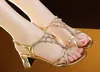 Golden kitten heel Wedding Shoes open toe chunky heels sandal Korean style rhinestone allmatch Fashion Bridal Shoes4602312