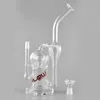 JM Flow Glass Bong Recycler Water Pipe Perc Recycler Bongs Glass Bubbler Pipe for Smoking Tobacco